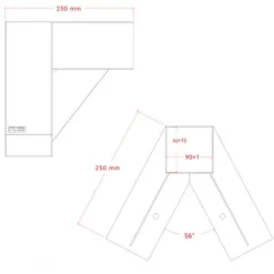 Schommel toebehoren - Cubic schommelframe bevestigingshoek zwart