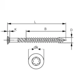 Schroeven 5 x 60 - RVS (inox) TX (100 stuks)