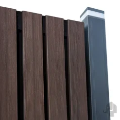 Schutting composiet co-ex Stripes Black - Natural dark brown (180 x 180 cm)