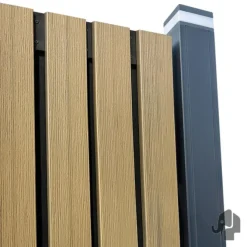 Schutting composiet co-ex Stripes Black - Eik (180 x 180 cm)