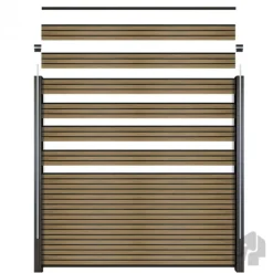 Schutting composiet co-ex Triple Rhombus Oak & Black met zwarte profielen (180 x 180 cm)