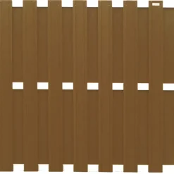 Schutting composiet Design bruin met blank aluminium frame (180 x 180 cm)