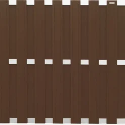 Schutting composiet Design donkerbruin met blank aluminium frame (180 x 180 cm)