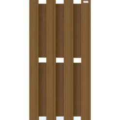 Schutting composiet Design bruin met blank aluminium frame (90 x 180 cm)