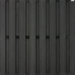 Schutting composiet Design antraciet met antraciet aluminium frame (180 x 180 cm)