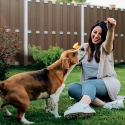 Schutting composiet Design donkerbruin met blank aluminium frame (90 x 180 cm)