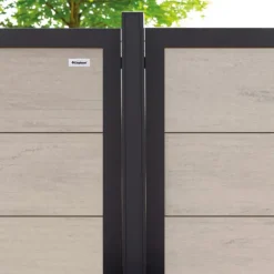 Schutting composiet Forte betongrijs met antraciet aluminium kader (180 x 180 cm)