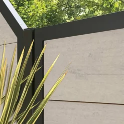 Schutting composiet Forte betongrijs met antraciet aluminium kader (180 x 180 cm)