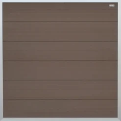Schutting composiet Forte bruin met blank aluminium kader (180 x 180 cm)