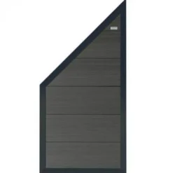 Schutting composiet schuin Forte antraciet met antraciet aluminium kader (90 x 180/93 cm)