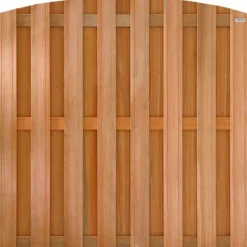 Schutting hardhout keruing Timber toog 15L rvs (180 x 180 cm) v-groef schermdikte 3,9 cm