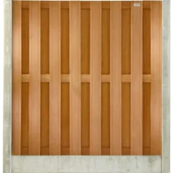 Schutting hardhout keruing Timber recht 15L rvs (180 x 180 cm) v-groef schermdikte 3,9 cm