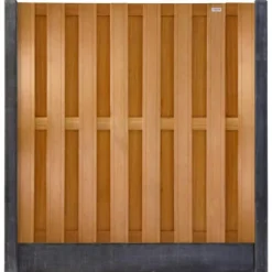 Schutting hardhout keruing Timber recht 15L rvs (180 x 180 cm) v-groef schermdikte 3,9 cm