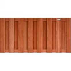 Schutting hardhout keruing halfhoog (94,3 x 180 cm) v-groef schermdikte 3,9 cm