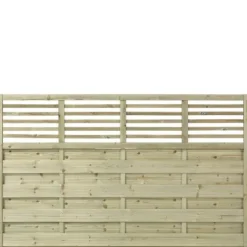 Schutting met doorkijk vuren - Newline recht groen geimpregneerd (180 x 110 cm) geschaafd