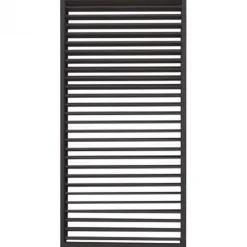 Schutting shutter hardhout keruing met verstelbare lamellen zwart (90 x 180 cm)