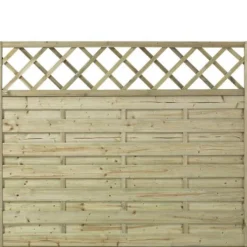 Schutting vuren - Bergen recht met trellis groen geimpregneerd (180 x 150 cm)