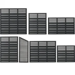 Schutting vuren - serie Silence - louvre recht zwart