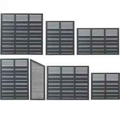 Schutting vuren - serie Silence - louvre recht antraciet