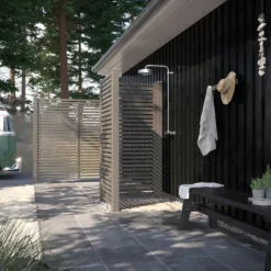 Schutting vuren - Tokyo louvre recht ombergrijs (180 x 180 cm)