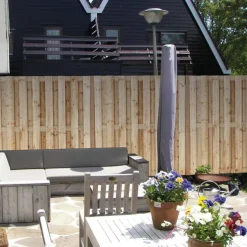 Schutting vuren Timber recht 15L rvs groen geïmpregneerd (180 x 180 cm) schermdikte 4,7 cm