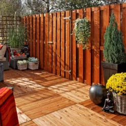 Schutting vuren Timber recht 15L rvs bruin geimpregneerd (180 x 180 cm) schermdikte 4,7 cm