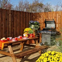 Schutting vuren Timber recht 15L rvs bruin geimpregneerd (180 x 180 cm) schermdikte 4,7 cm