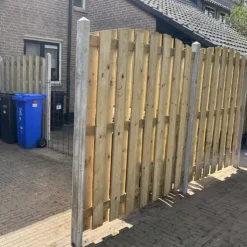 Schutting vuren Timber toog 15L rvs groen geimpregneerd (180 x 180 cm) schermdikte 4,7 cm