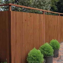 Schutting vuren verduurzaamd bruin Stripes Black (179 x 179 cm) dikte 4,5 cm