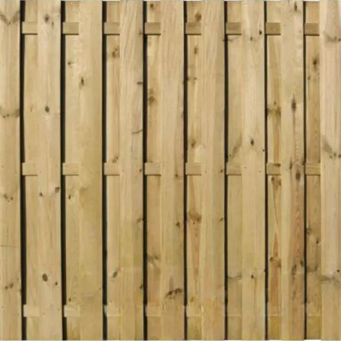 Schutting XL Grenen recht 17L rvs (200 x 200 cm) geschaafd schermdikte 3,9 cm