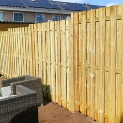 Schutting XL Grenen recht 17L rvs (200 x 200 cm) geschaafd schermdikte 3,9 cm