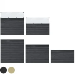 Schutting zelfbouw vuren - serie Plus Klink - zwart