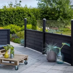 Schutting zelfbouw vuren - serie Plus Klink - zwart