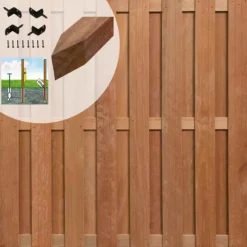 Smaragd Smaragd Schutting set hardhout keruing Robuust recht 15L v-groef (7,63 meter)