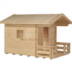 Speelhuisje vuren met terras 238 x 215 x 190 cm (B x L x H)