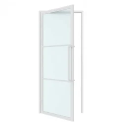 Stalen binnendeur met kozijn - Loft wit - Linksdraaiend - 83 x 211,5 cm
