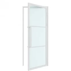 Stalen binnendeur met kozijn - Loft wit - Rechtsdraaiend - 93 x 231,5 cm