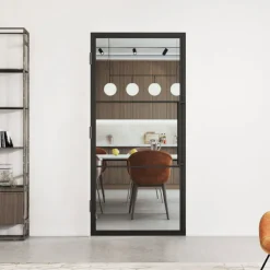 Stalen binnendeur met kozijn - Loft zwart - Linksdraaiend - 93 x 231,5 cm