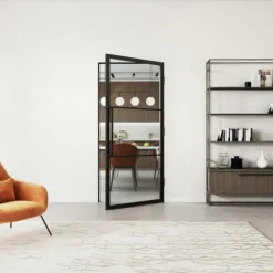 Stalen binnendeur met kozijn - Loft zwart - Rechtsdraaiend - 83 x 211,5 cm