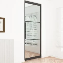 Stalen taatsdeur - Loft zwart - 3 vaks helder glas - 83 x 211,5 cm