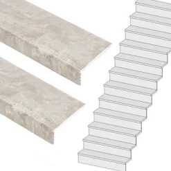Stepwood Traprenovatie set - rechte trap - 13 treden SPC toplaag Beton Taupe