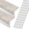 Stepwood Traprenovatie set - rechte trap - 16 treden SPC toplaag Beton Taupe incl. witte stootborden