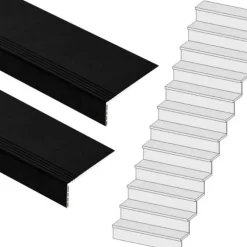 Stepwood Traprenovatie set - rechte trap - 16 treden SPC toplaag Zwart