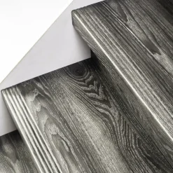 Stepwood Traprenovatie set - 1 kwart draai - 12 treden SPC toplaag Antraciet incl. stootborden