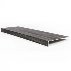 Stepwood Traprenovatie set - 1 kwart draai - 13 treden SPC toplaag Antraciet incl. stootborden