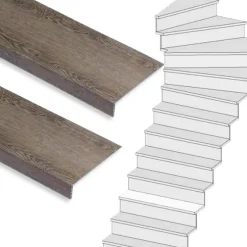 Stepwood Traprenovatie set - 1 kwart draai - 12 treden SPC toplaag Verweerd eiken