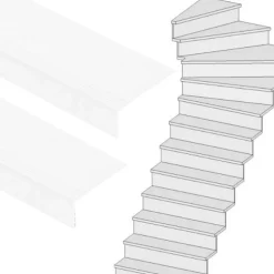 Stepwood Traprenovatie set - 1 kwart draai - 12 treden SPC toplaag Wit