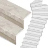 Stepwood Traprenovatie set - 1 kwart draai - 15 treden SPC toplaag Beton Taupe incl. stootborden