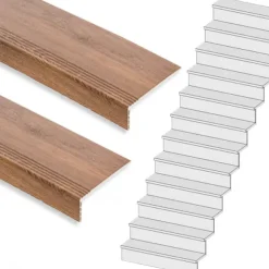 Stepwood Traprenovatie set - rechte trap - 16 treden SPC toplaag Bruin eiken