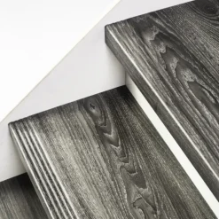 Stepwood Traprenovatie set - 1 kwart draai - 13 treden SPC toplaag Antraciet incl. witte stootborden